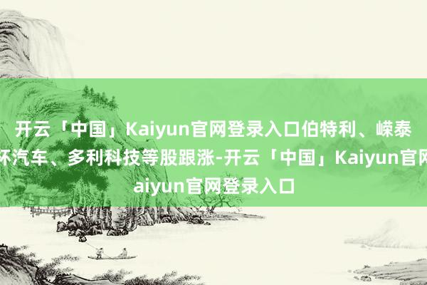 开云「中国」Kaiyun官网登录入口伯特利、嵘泰股份、金杯汽车、多利科技等股跟涨-开云「中国」Kaiyun官网登录入口