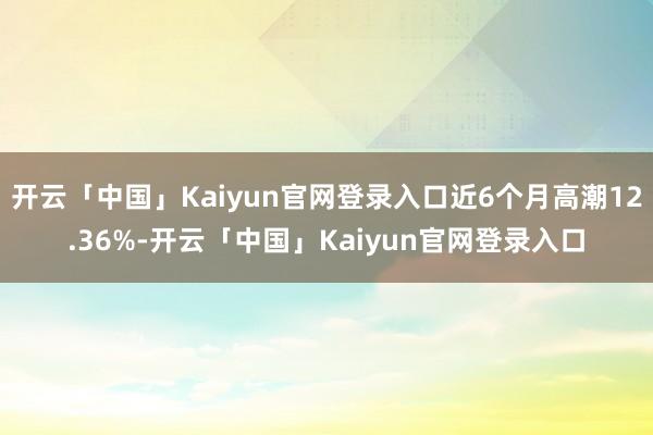 开云「中国」Kaiyun官网登录入口近6个月高潮12.36%-开云「中国」Kaiyun官网登录入口